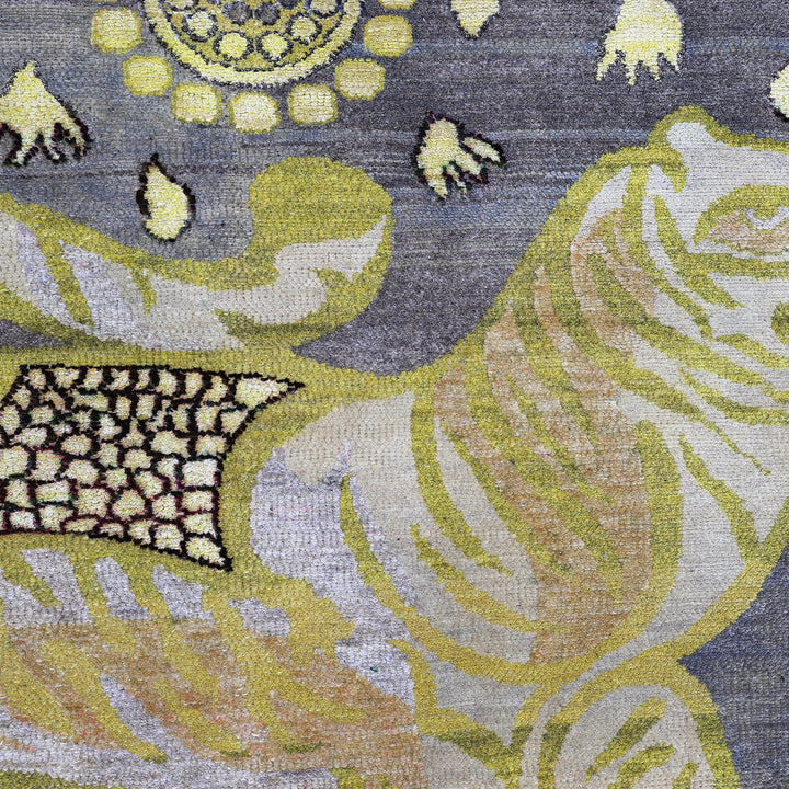 Yellow Alchemy Traditional Silk Wool Blend Rug - 3'11" x 6'3"