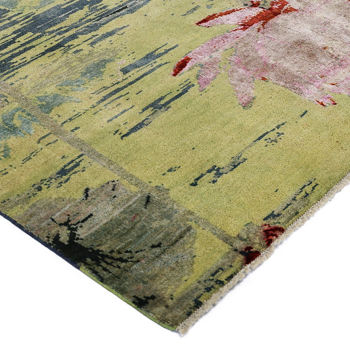 Multicolored Alchemy Contemporary Silk Wool Blend Rug - 7'11" x 10'