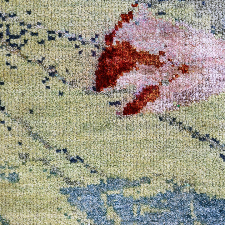 Multicolored Alchemy Contemporary Silk Wool Blend Rug - 7'11" x 10'