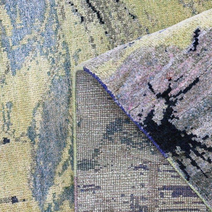 Multicolored Alchemy Contemporary Silk Wool Blend Rug - 7'11" x 10'