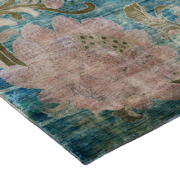Blue Alchemy Contemporary Silk Rug - 7'11" x 10'3"