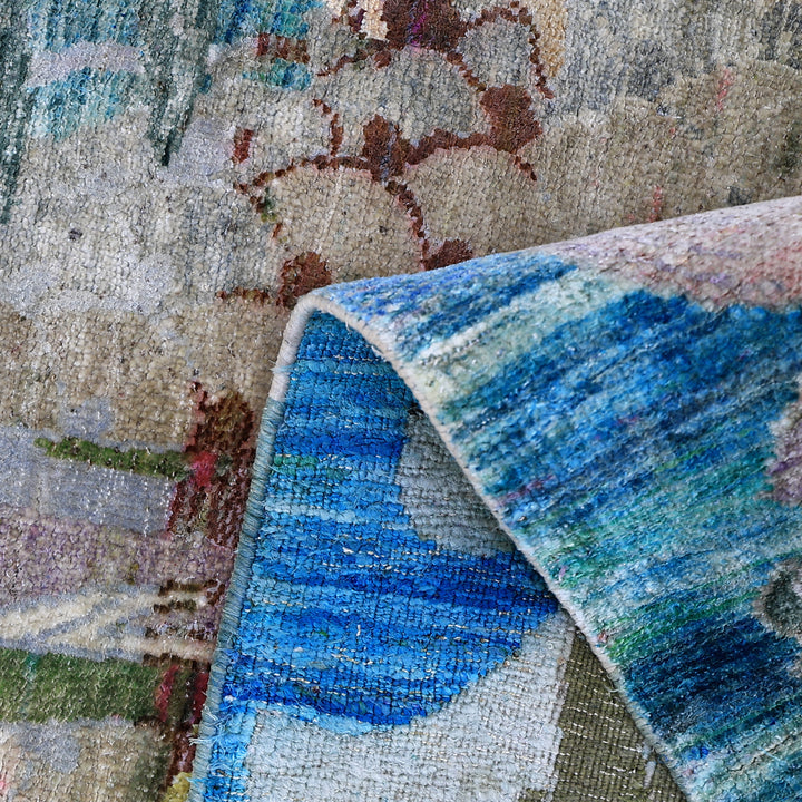 Blue Alchemy Contemporary Silk Rug - 7'11" x 10'3"