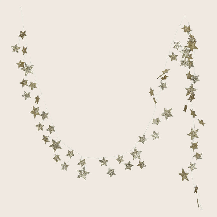 Glitter Star Garland, Gold