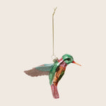 Glass Hummingbird Ornament, Multi Color