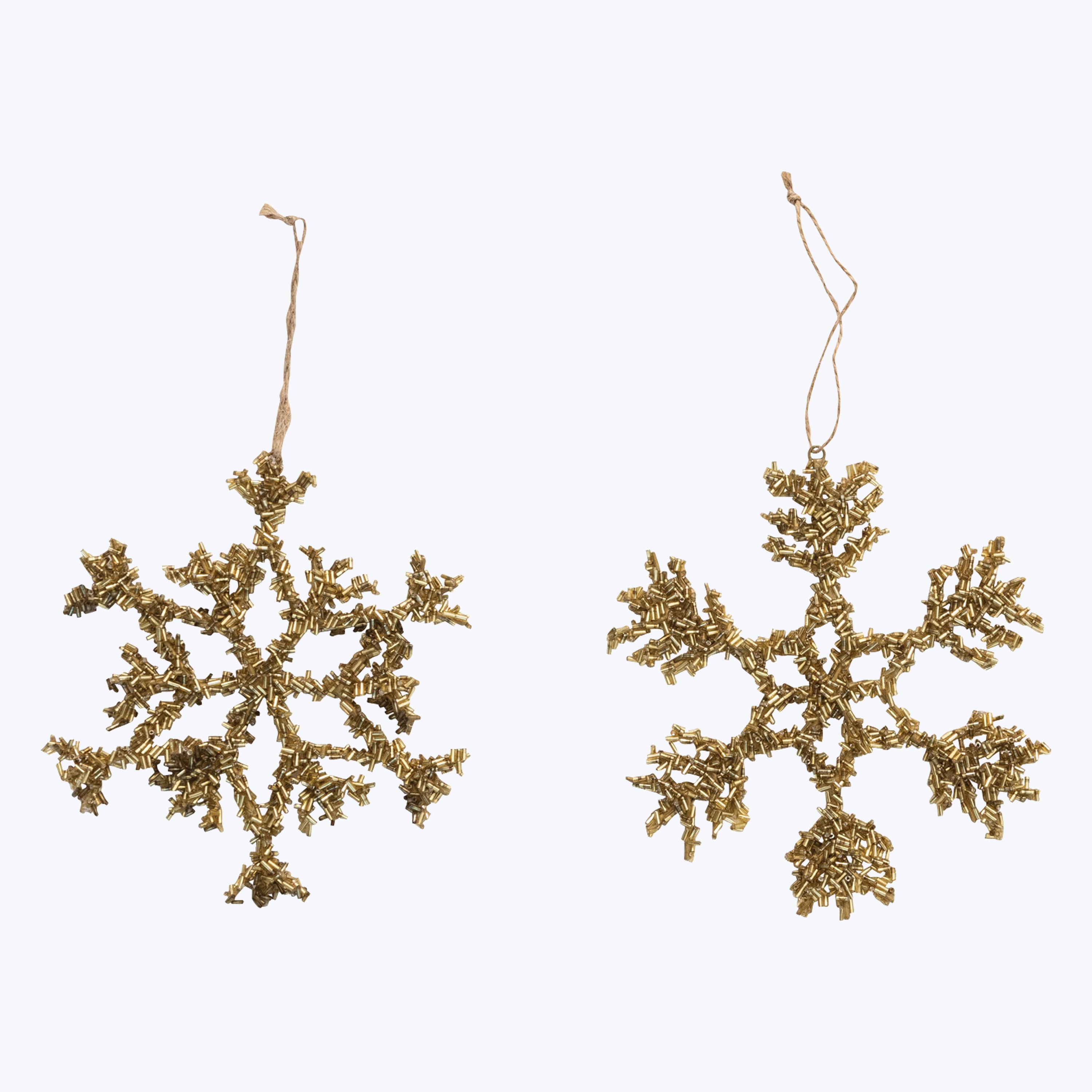 Glass Beaded Metal Snowflake Ornament