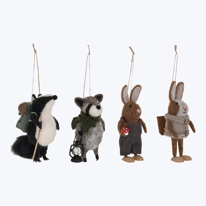 Wool Felt Forest Animal Ornament, Assorted