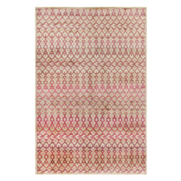 Red Aura Contemporary Saree Silk Rug