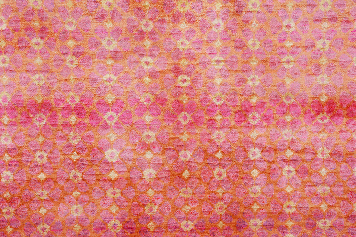 Pink Aura Contemporary Saree Silk Rug
