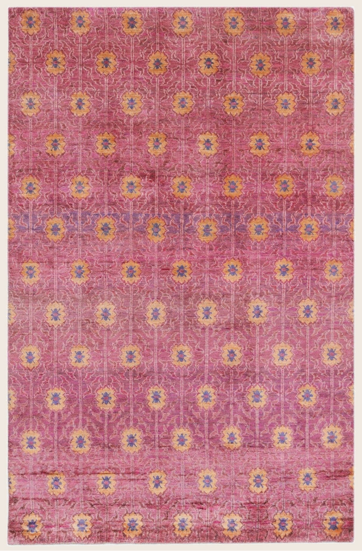 Multicolored Aura Contemporary Saree Silk Rug