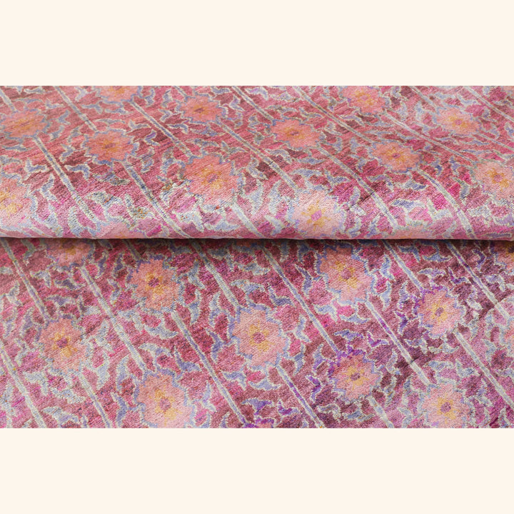 Purple Aura Contemporary Saree Silk Rug