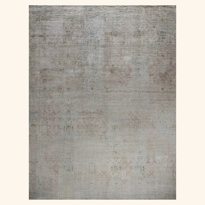 Grey Transitional Silk Rug - 8'11" x 12'1"