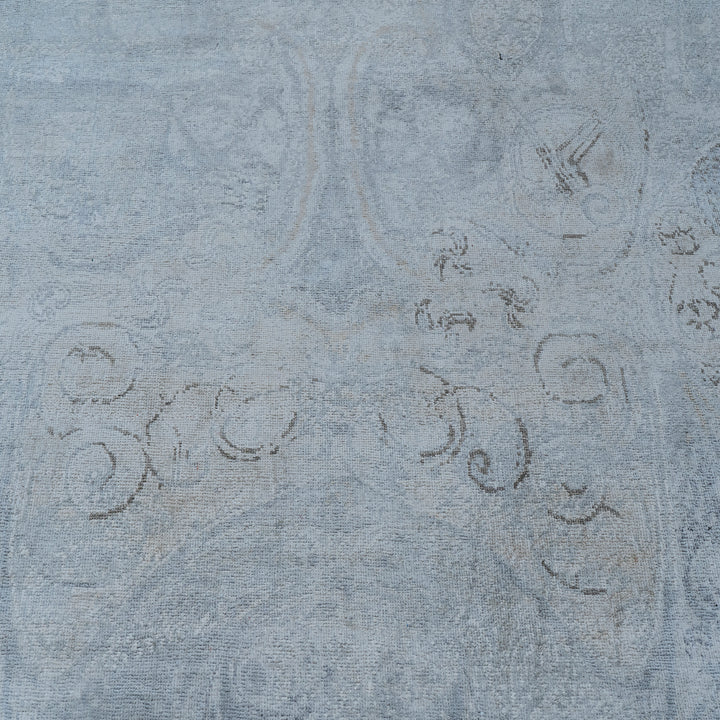 Blue Transitional Silk Rug - 9' x 12'2"