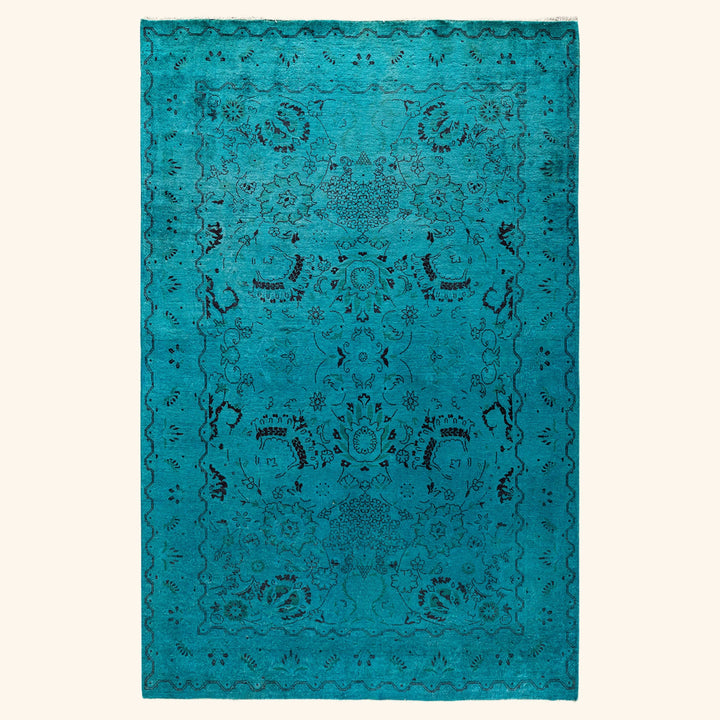Overdyed Wool Rug - 4'1" x 6'2"