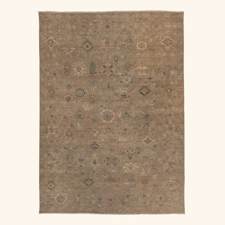 Light Grey Antique Revival Wool Rug - 8'11" x 12'3"