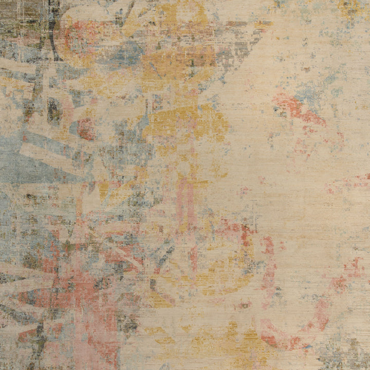 Multicolored Contemporary Silk Wool Blend Rug 11'9" x 15'9"