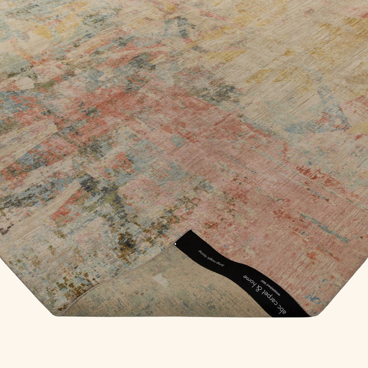 Multicolored Contemporary Silk Wool Blend Rug 11'9" x 15'9"