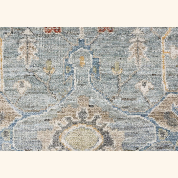 Light Blue Antique Revival Wool Rug - 7'9" x 9'10"