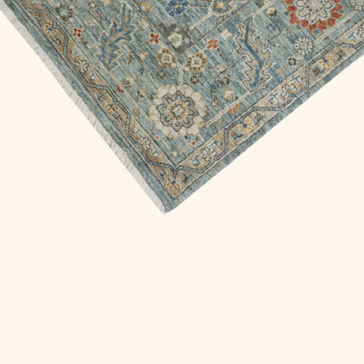 Light Blue Antique Revival Wool Rug - 7'9" x 9'10"