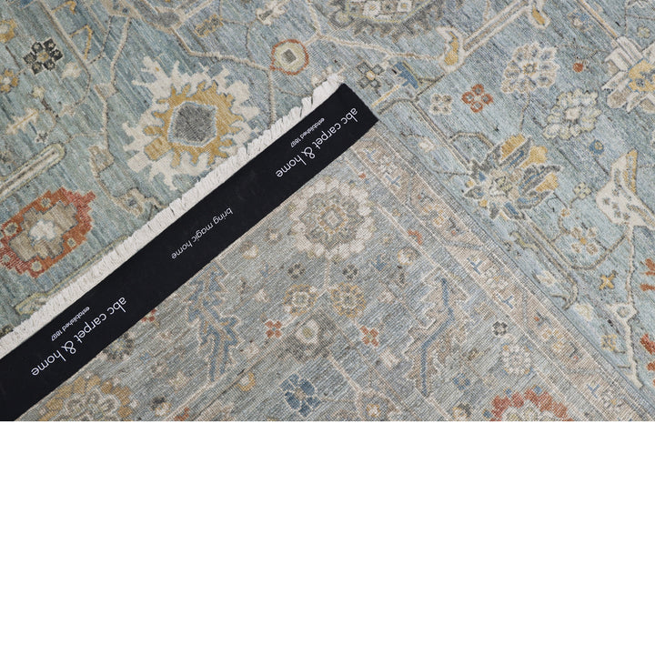 Light Blue Antique Revival Wool Rug - 7'9" x 9'10"
