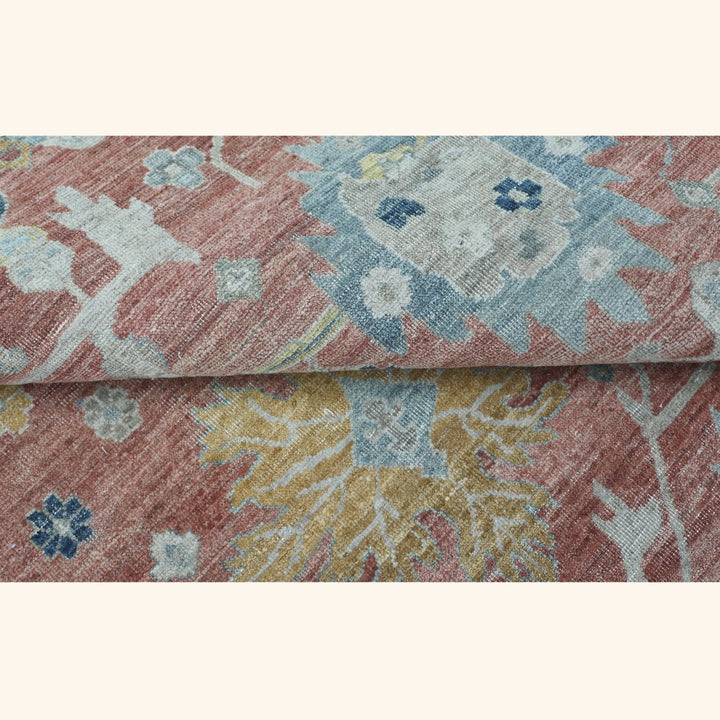 Rust Blue Antique Revival Wool Rug - 8'10" x 12'1"