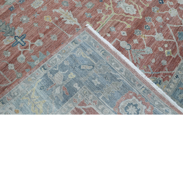Rust Blue Antique Revival Wool Rug - 8'10" x 12'1"
