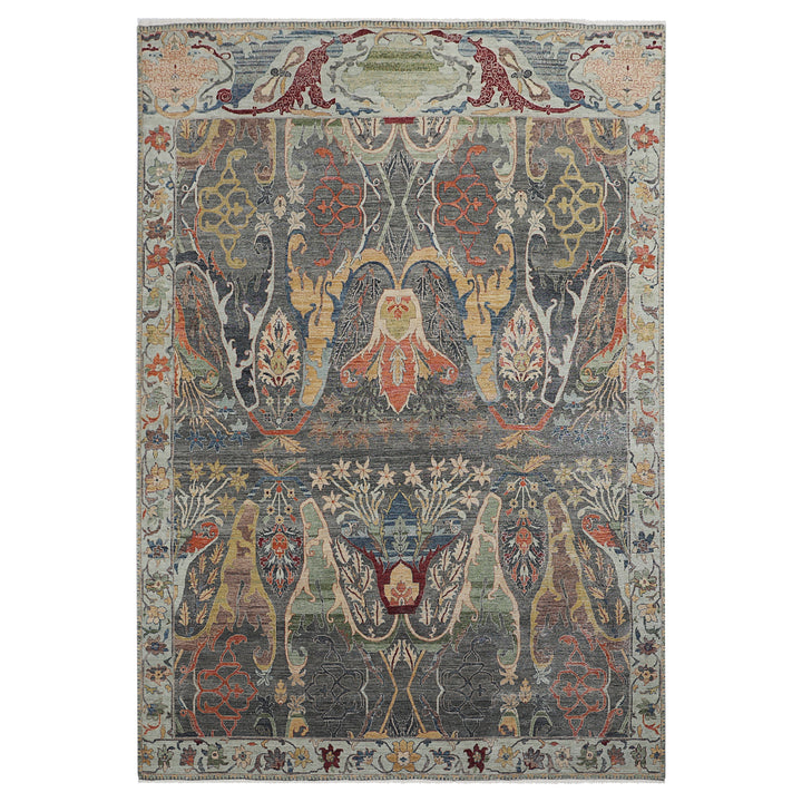 Charcoal Traditional Wool Rug - 9'10" x 13'11"