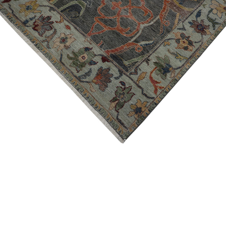 Charcoal Traditional Wool Rug - 9'10" x 13'11"
