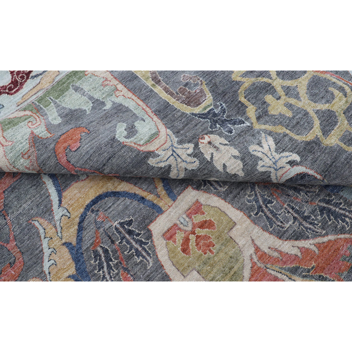 Charcoal Traditional Wool Rug - 9'10" x 13'11"