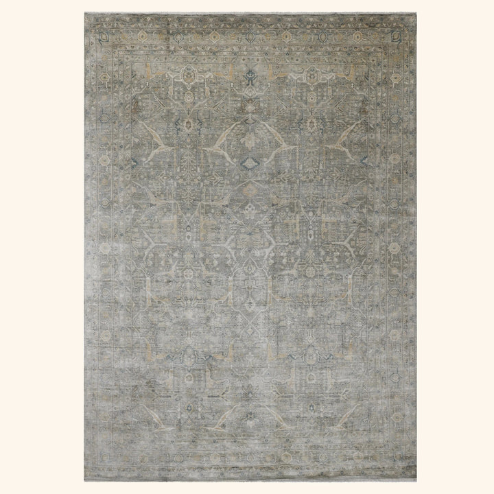 Grey Antique Revival Silk Rug - 8'11" x 12'3"