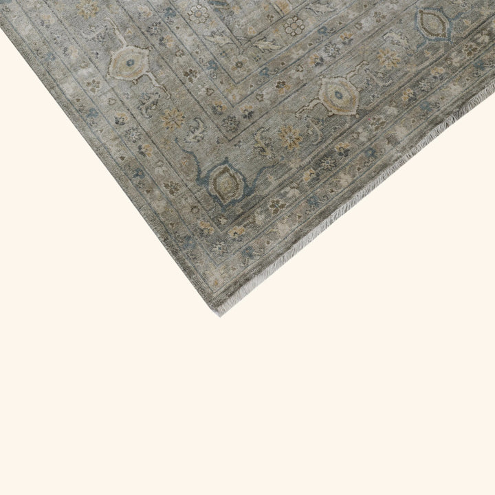 Grey Antique Revival Silk Rug - 8'11" x 12'3"