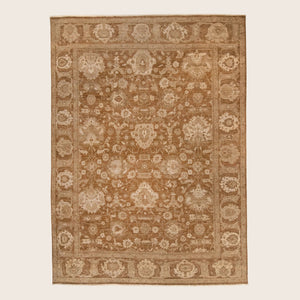 Brown Antique Revival Wool Rug - 8'11" x 12'1"