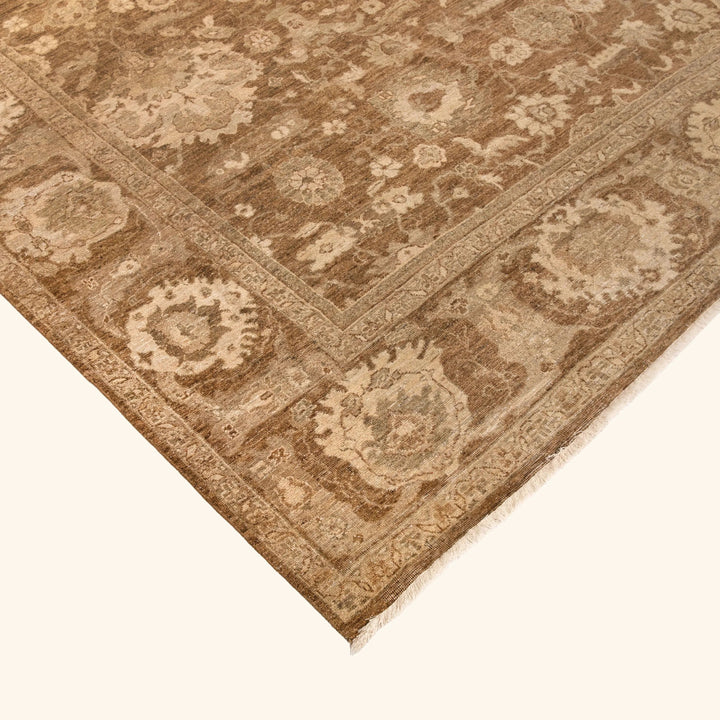 Brown Antique Revival Wool Rug - 8'11" x 12'1"