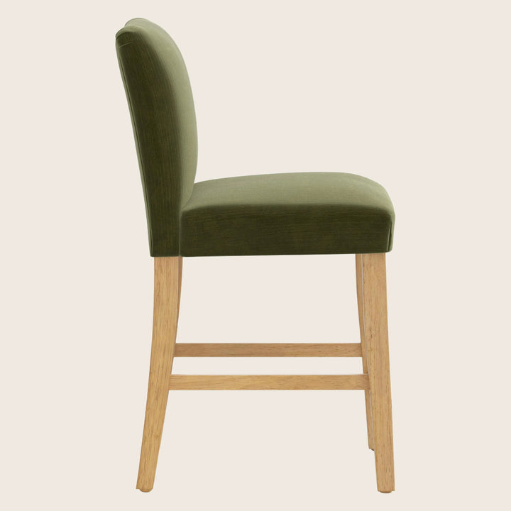 Kristy Counter Stool One Size / Performance Velvet Moss