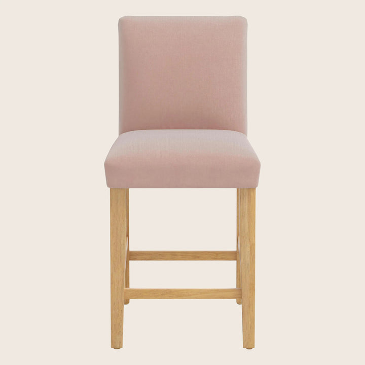 Kristy Counter Stool One Size / Performance Velvet Pink Champagne