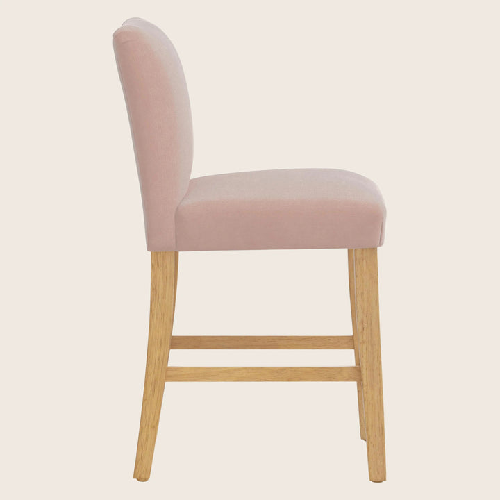 Kristy Counter Stool One Size / Performance Velvet Pink Champagne