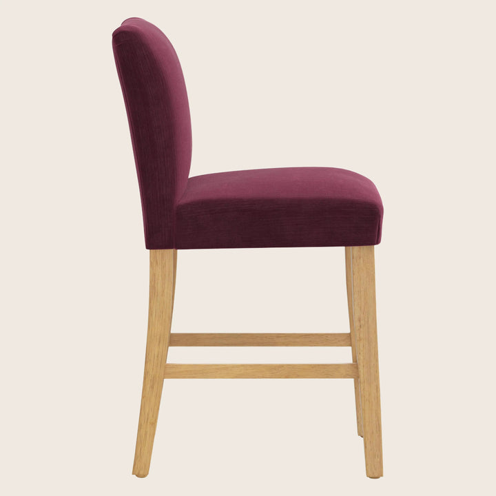 Kristy Counter Stool One Size / Performance Velvet Raisin