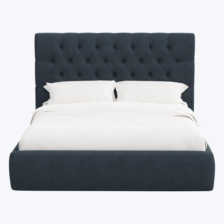 Judith Platform Bed Twin / Linen Navy