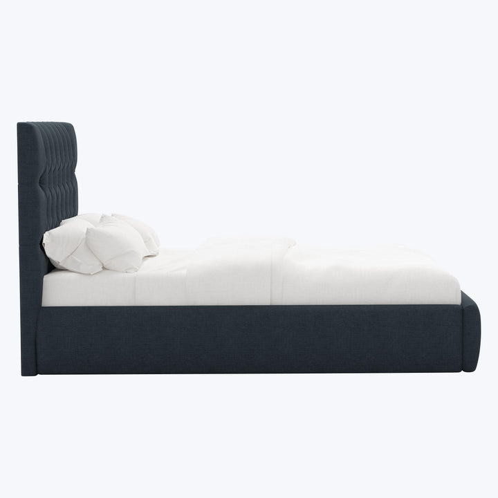Judith Platform Bed Twin / Linen Navy