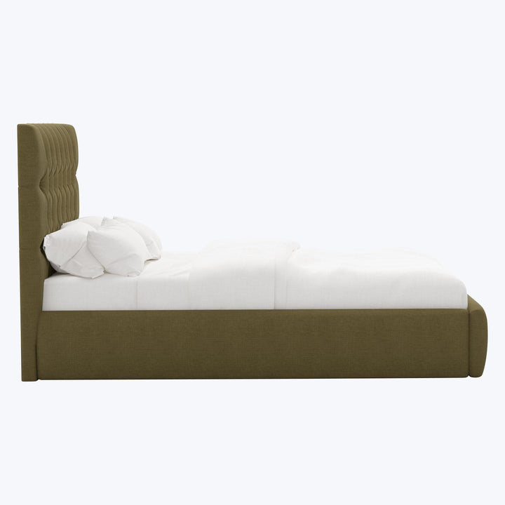 Judith Platform Bed Twin / Linen Olive