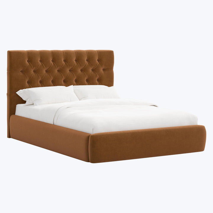 Judith Platform Bed Twin / Performance Velvet Copper