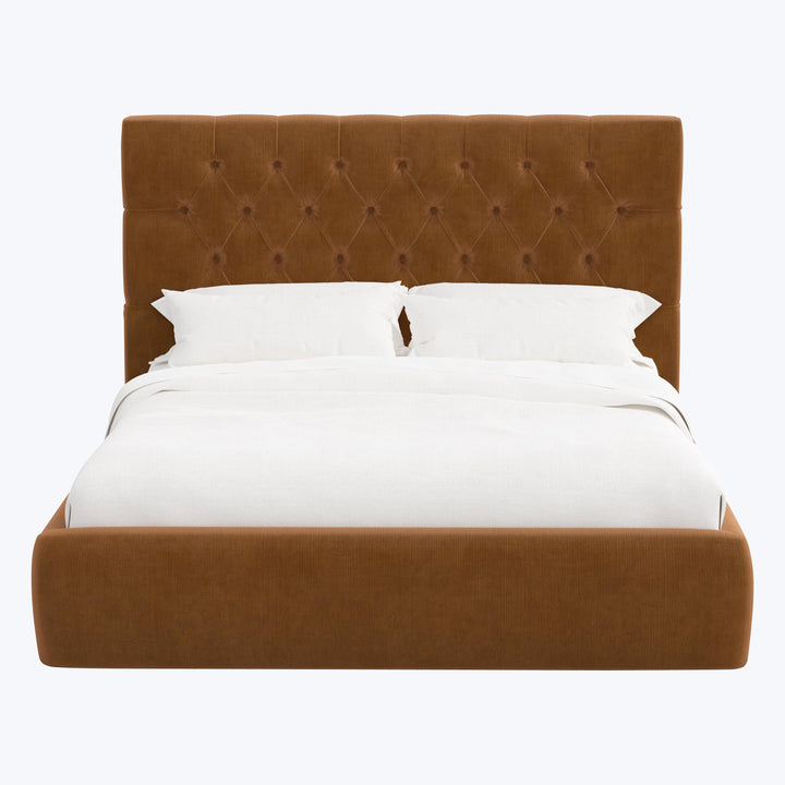Judith Platform Bed Twin / Performance Velvet Copper