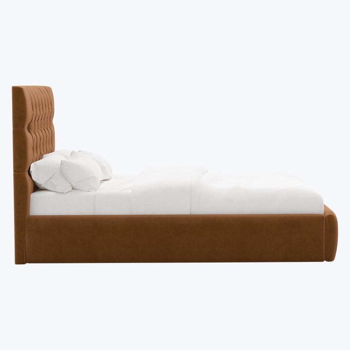 Judith Platform Bed Twin / Performance Velvet Copper