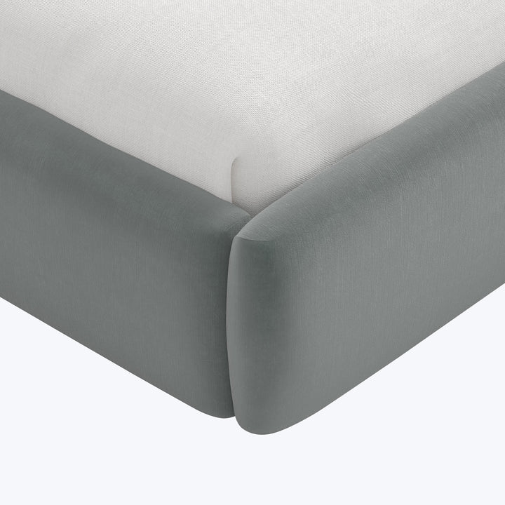 Judith Platform Bed Twin / Performance Velvet Lichen