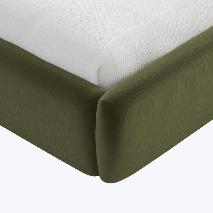 Judith Platform Bed Twin / Performance Velvet Moss