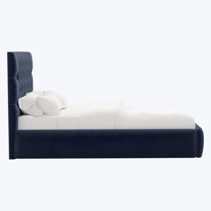 Judith Platform Bed Twin / Performance Velvet Ocean