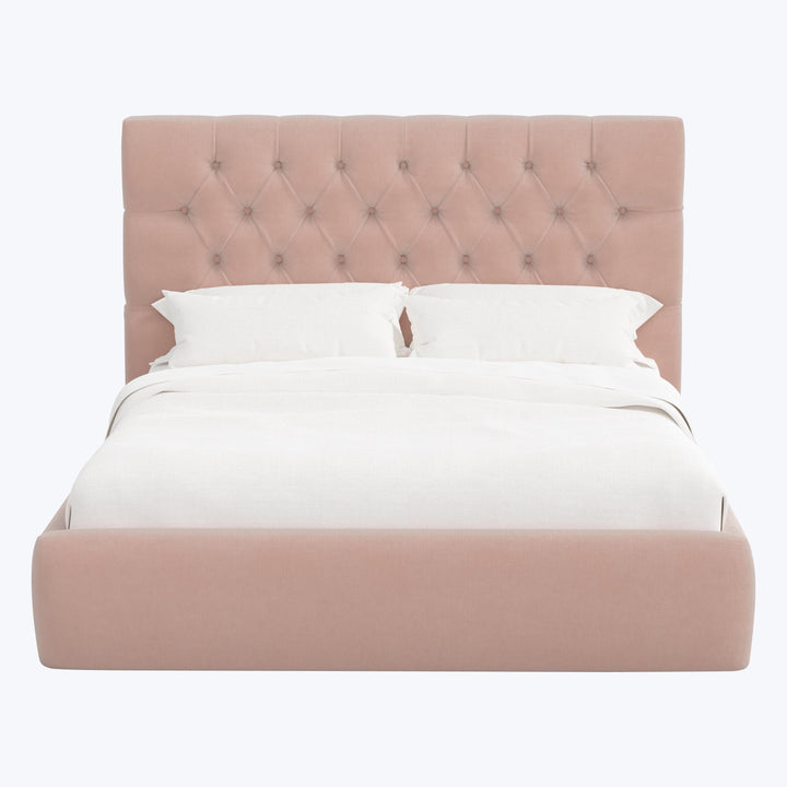Judith Platform Bed Twin / Performance Velvet Pink Champagne