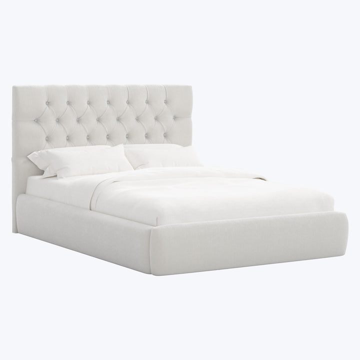 Judith Platform Bed Twin / Performance Velvet Snow