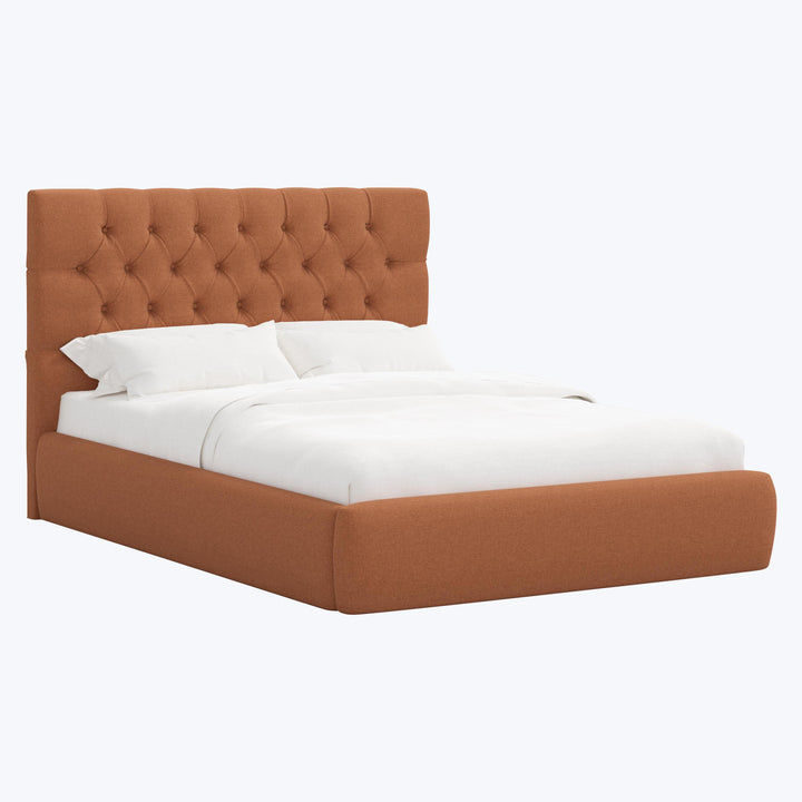 Judith Platform Bed Twin / Zuma Linen Terracotta