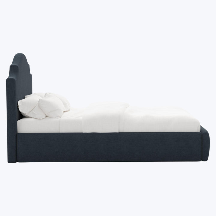 Taryn Platform Bed Twin / Linen Navy