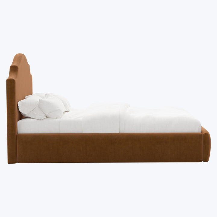 Taryn Platform Bed Twin / Performance Velvet Copper